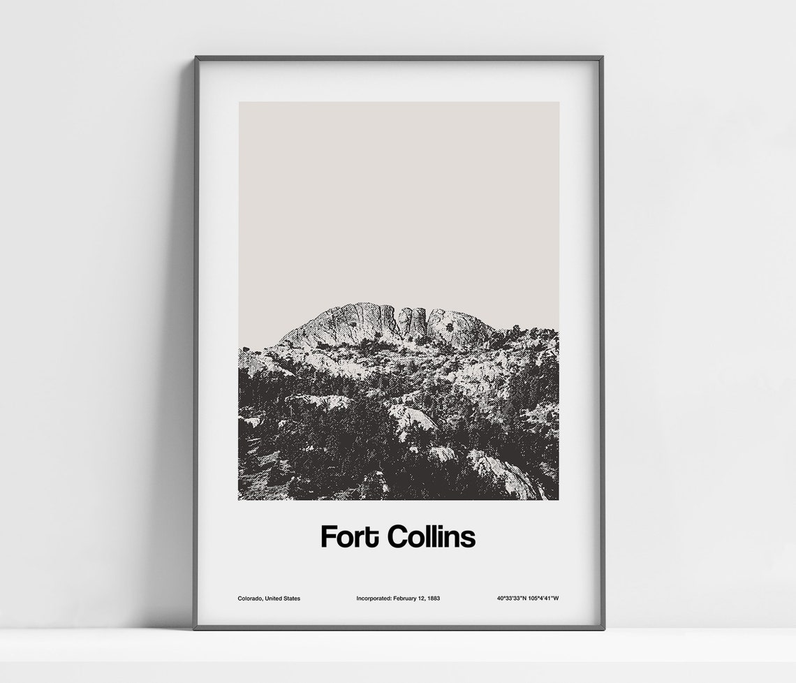 Fort Collins Colorado Minimalist Travel Poster