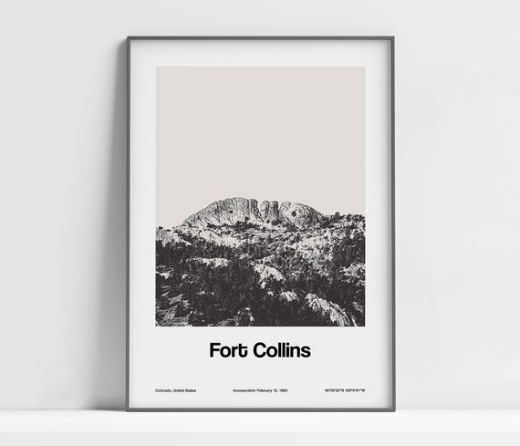 Fort Collins Colorado Minimalist Travel Poster