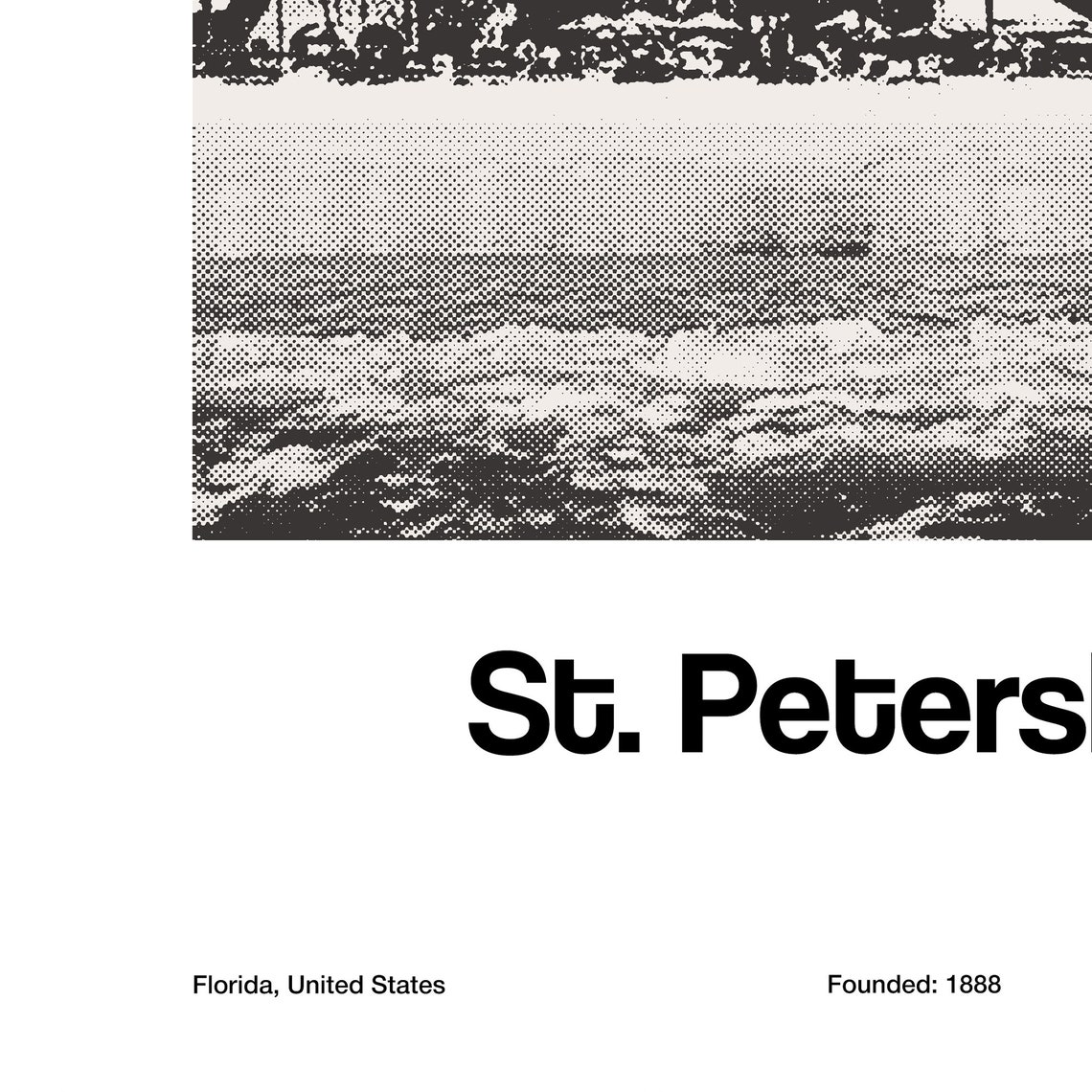 St Petersburg Fl Poster St Petersburg Florida Print St Petersburg Pink Hotel Harbor Beach Miami Wall Art Minimalist Custom City Print - Image 3