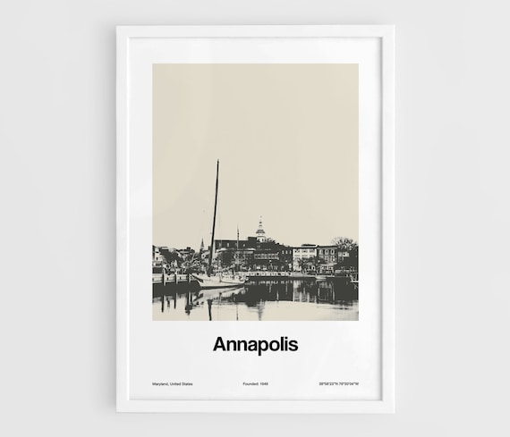 Annapolis City Dock Minimalist Poster, Maryland
