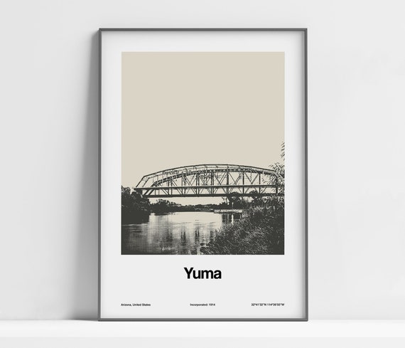Yuma Arizona Custom City Travel Poster, Ocean to Ocean Bridge