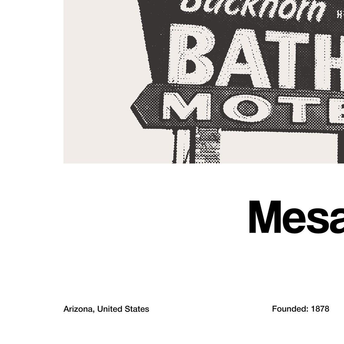 Buckhorn Baths Motel Mesa Arizona Travel Poster - Image 2