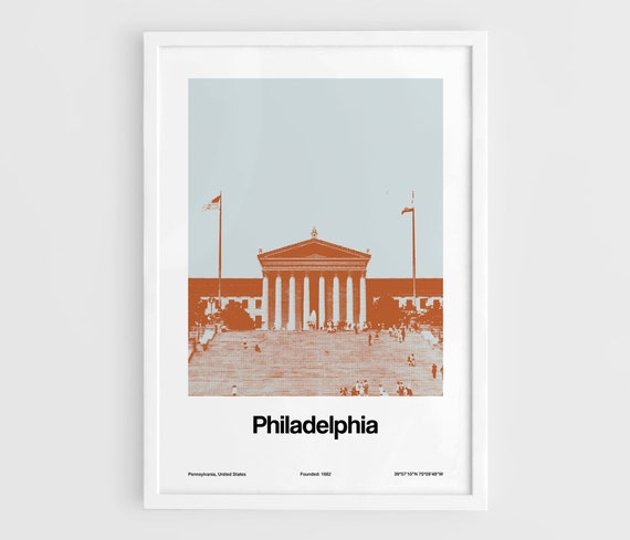 Custom Philadelphia Rocky Steps Minimalist Travel Poster