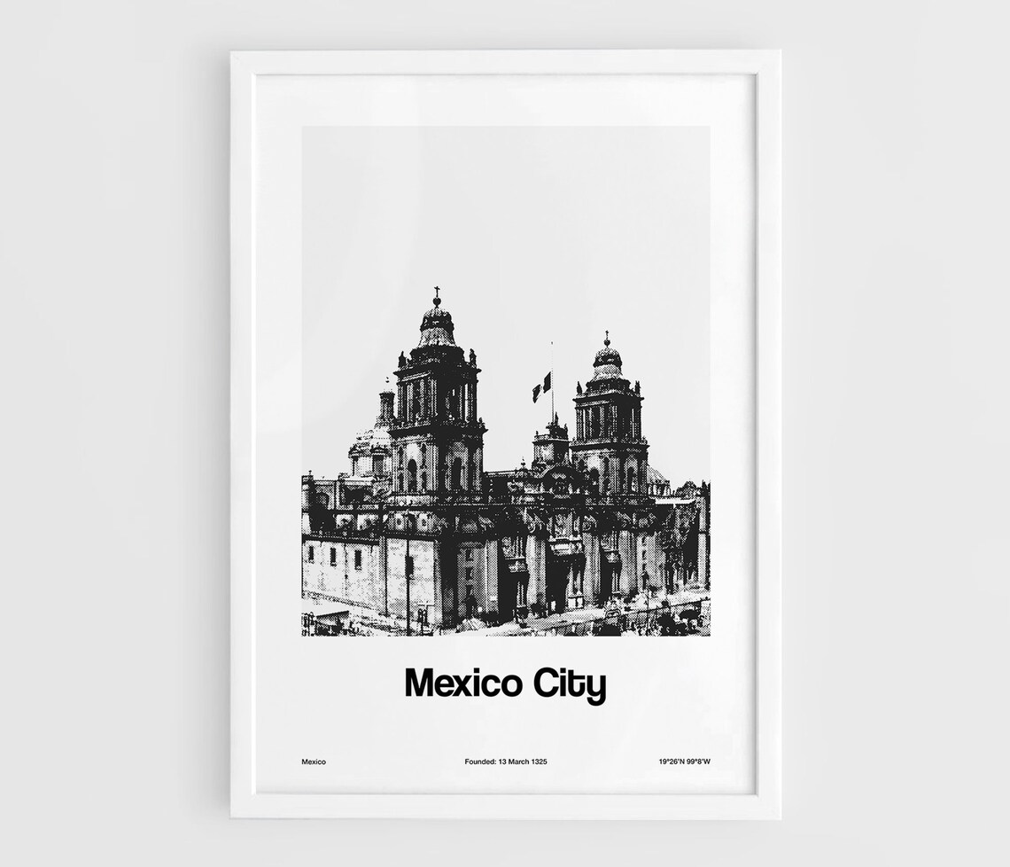 Mexico City Metropolitan Cathedral Minimalist Art Print