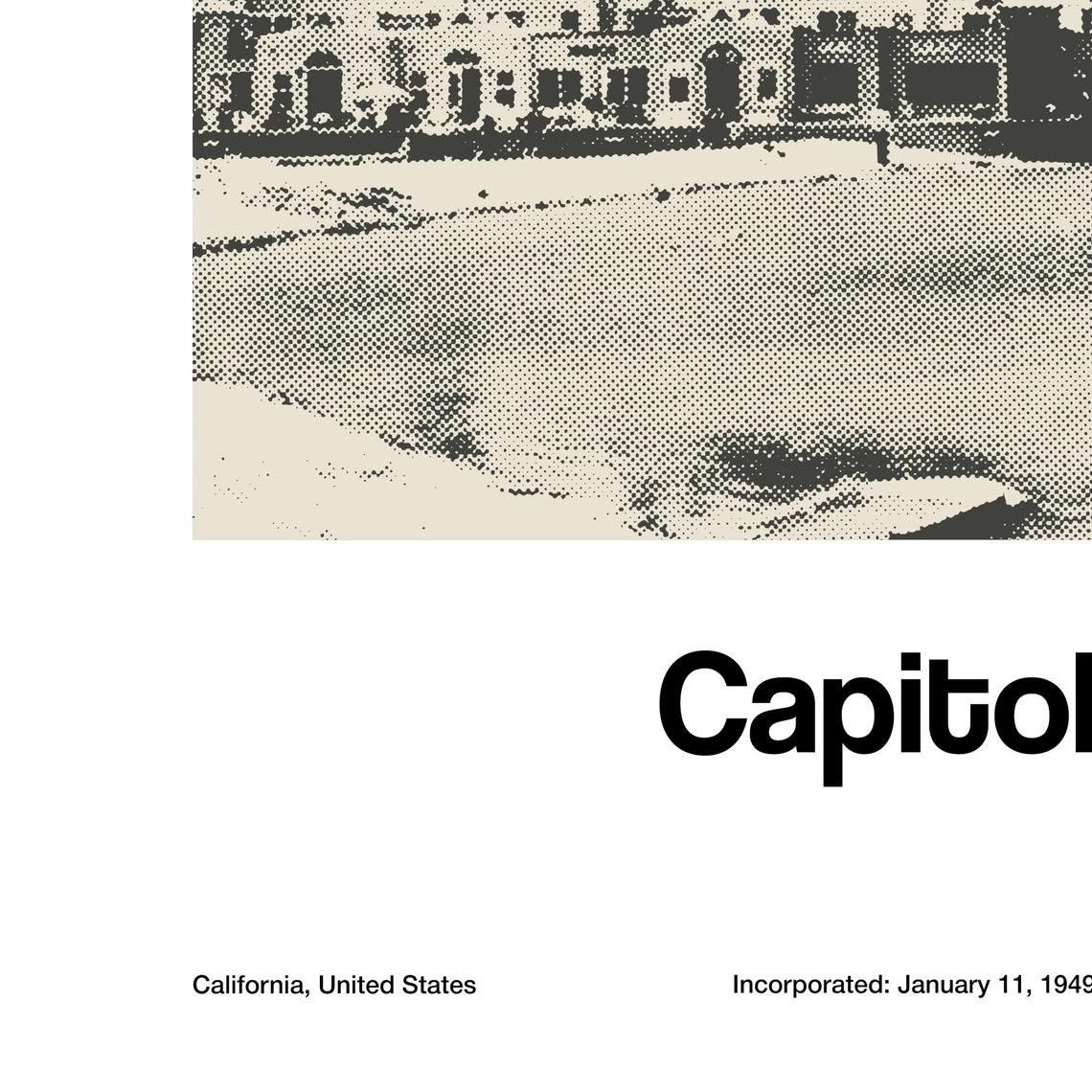 Capitola California Minimalist Travel Poster, Custom City - Image 2