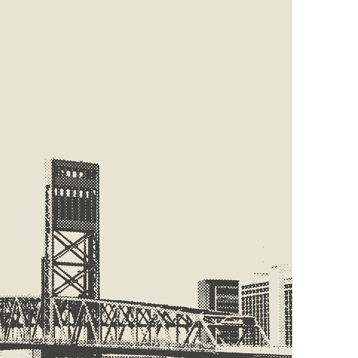 Jacksonville Florida Minimalist Skyline Art Print - Image 3