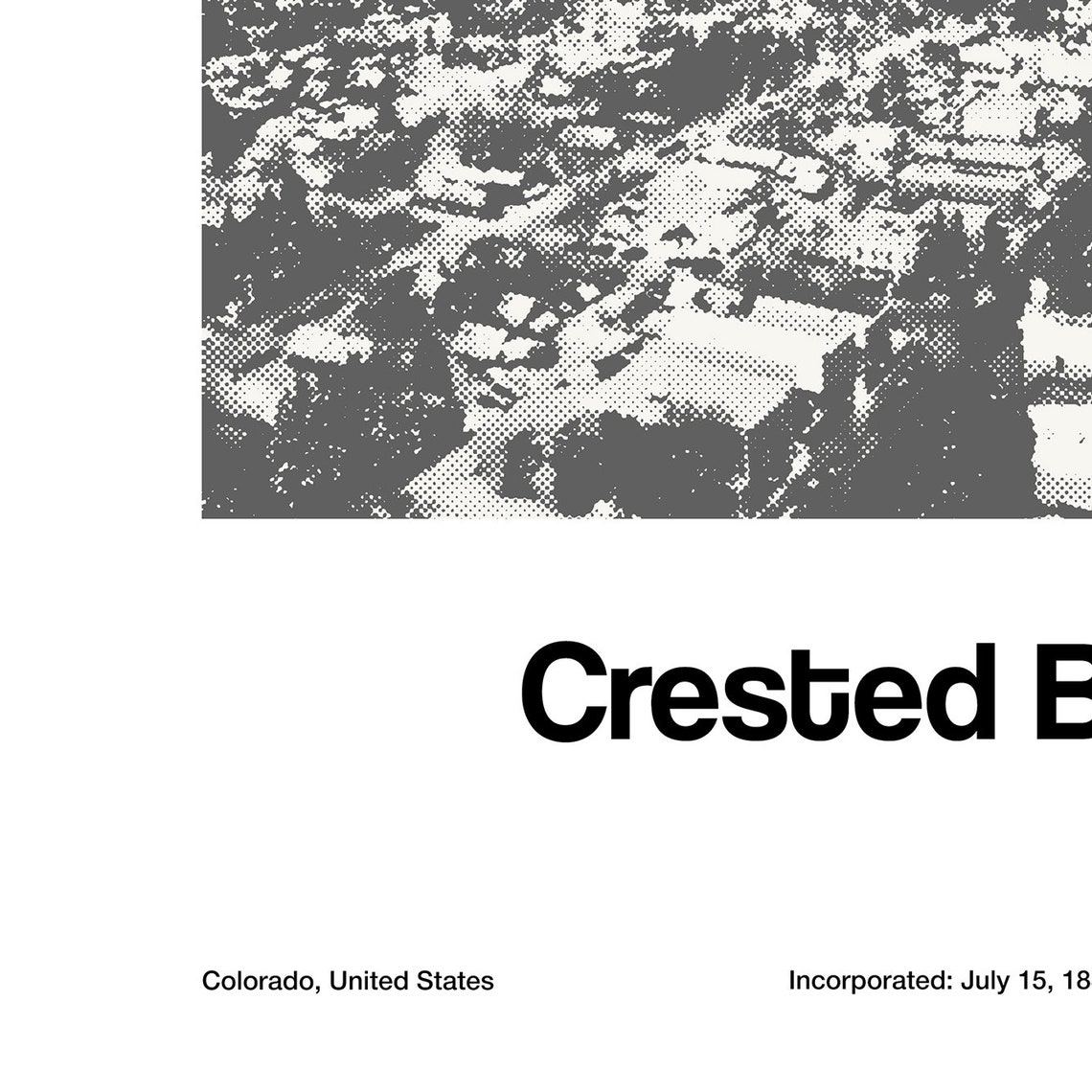 Crested Butte Colorado Minimalist Winter Town Poster - Image 3