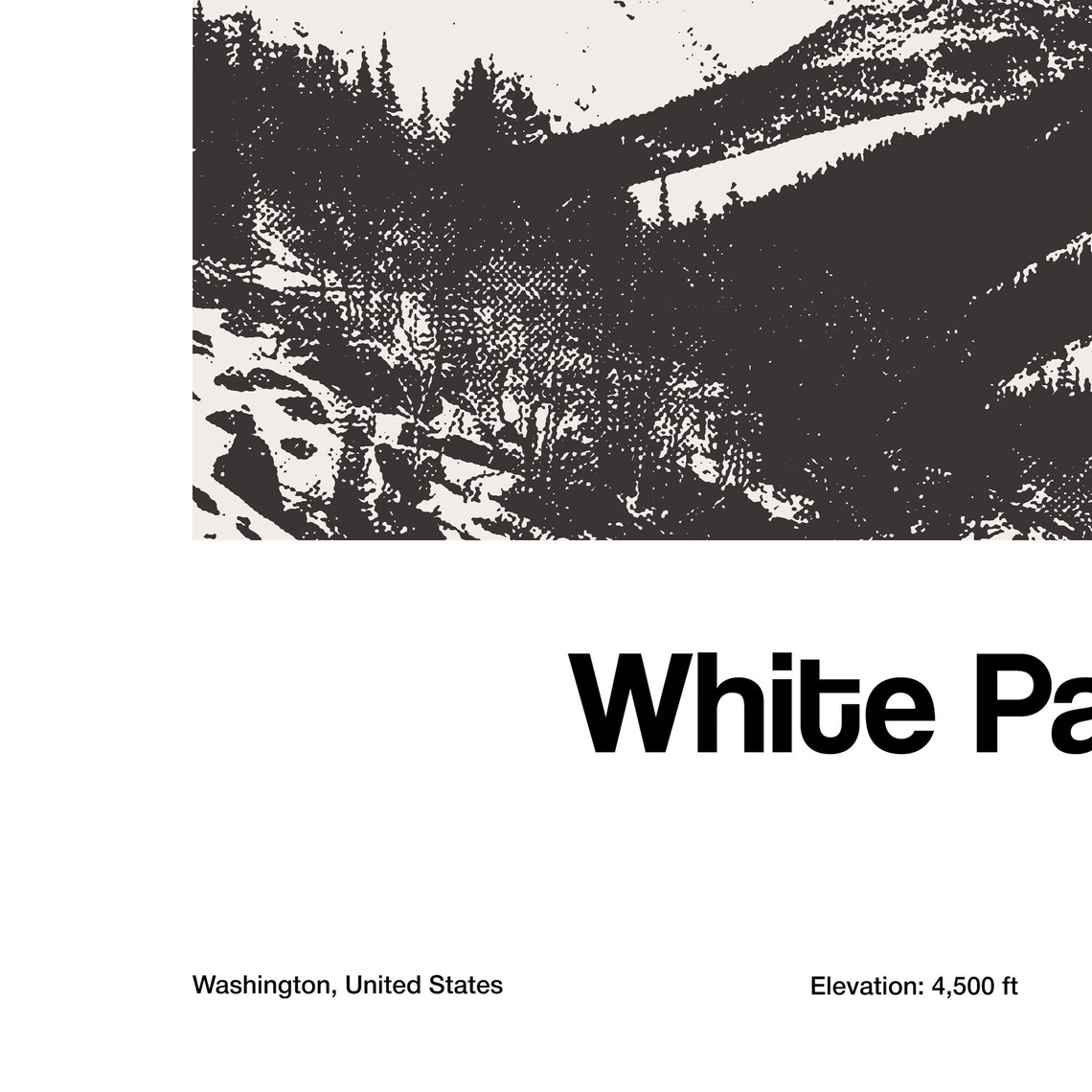White Pass, Washington State Minimalist Art Print - Image 2
