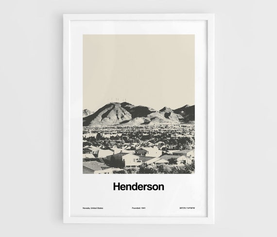 Henderson Nevada Minimalist Poster, City Print