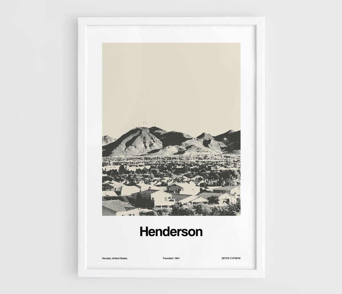 Henderson Nevada Minimalist Poster, City Print