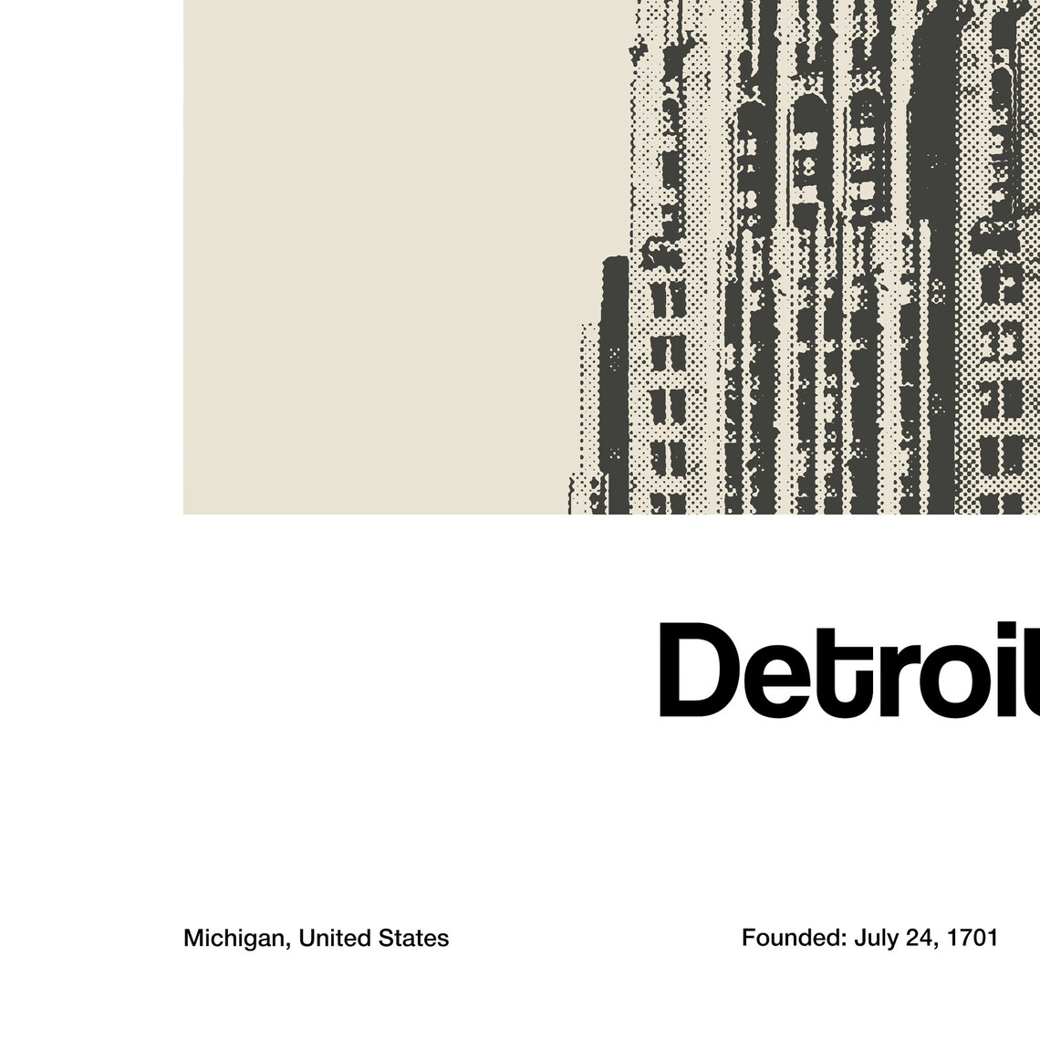 Detroit Art Deco Poster, Michigan City Art Print - Image 3