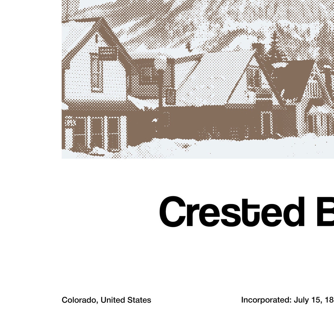 Crested Butte Colorado Winter Town Minimalist Art Print - Image 3