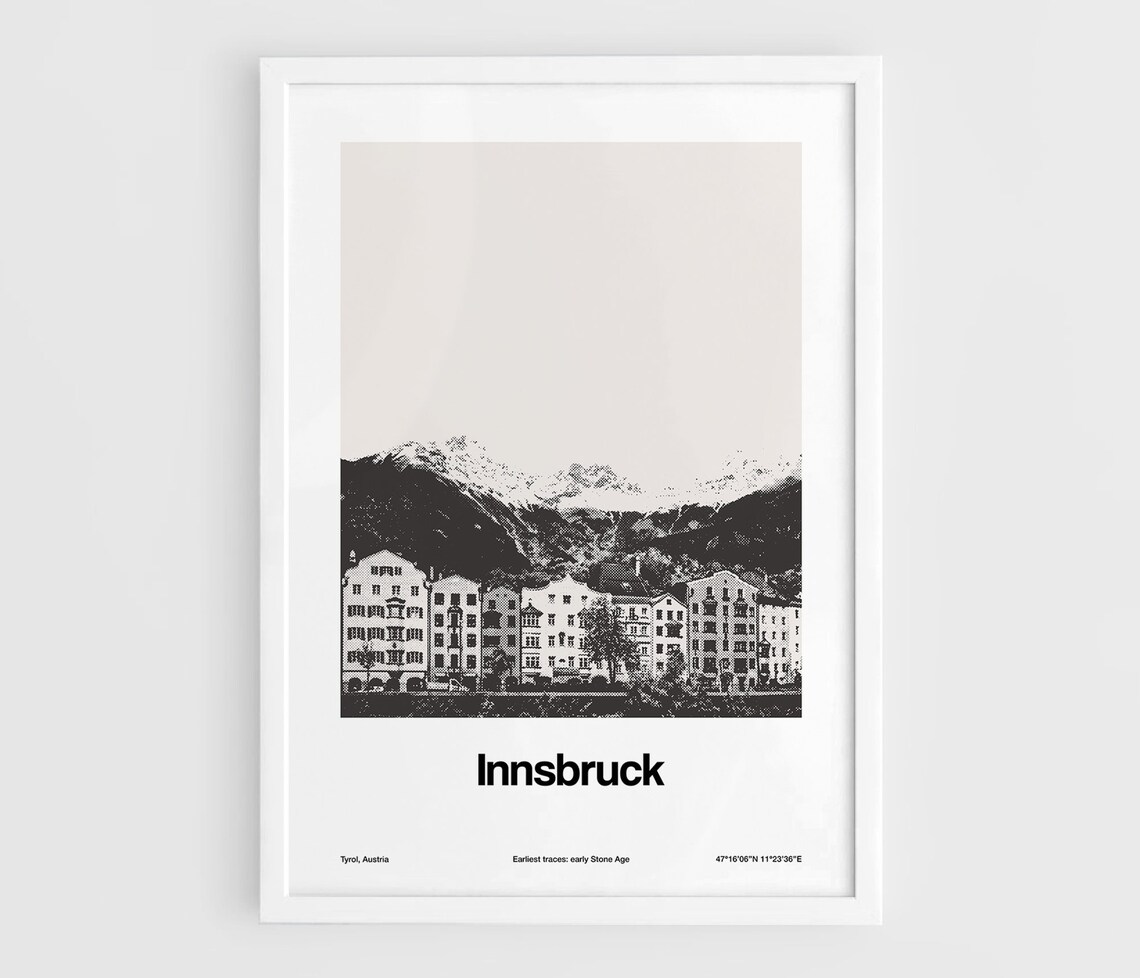 Innsbruck Austria Minimalist Travel Poster Print