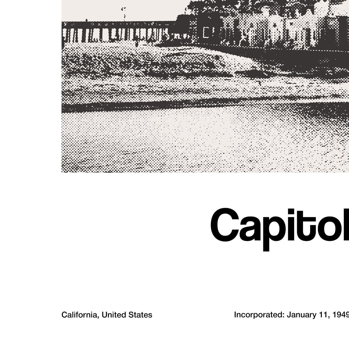 Capitola California Minimalist Art Print, Santa Cruz - Image 3