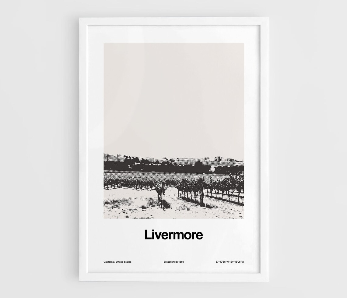 Livermore California Vineyards, Minimalist Art Print