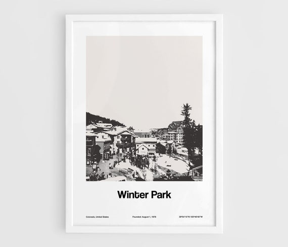Winter Park Colorado Poster, Minimalist Art Print