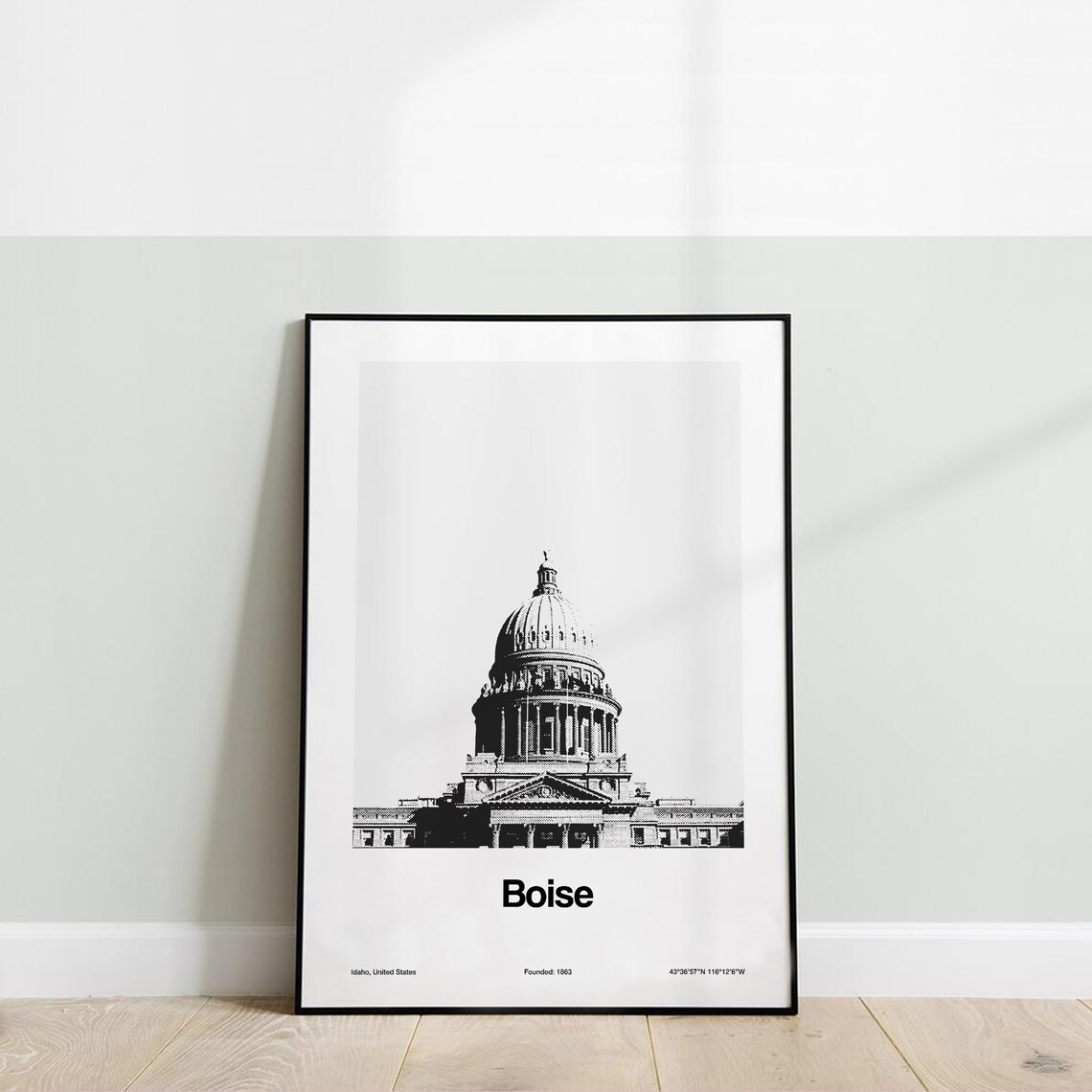 Boise Idaho State Capitol Skyline, Minimalist Poster - Image 2