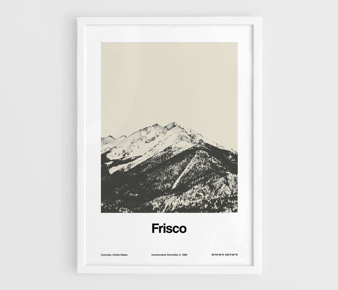 Frisco Colorado Minimalist Winter Town Travel Poster