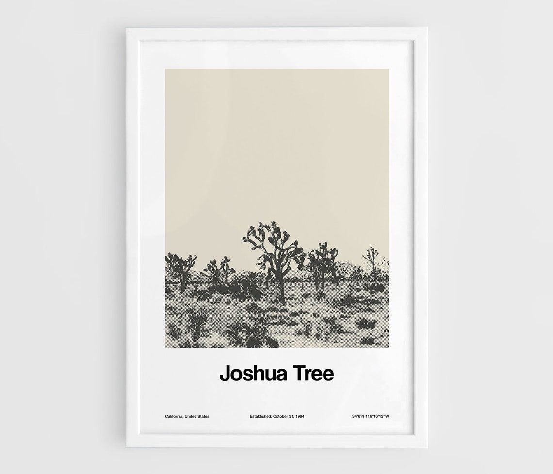Joshua Tree National Park Minimalist Travel Poster