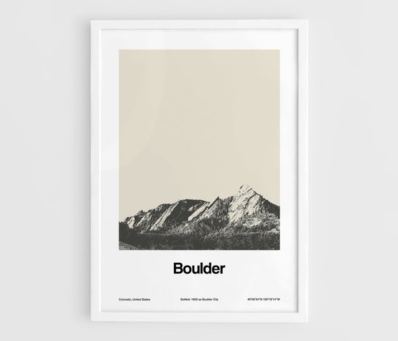 Boulder Flatirons Minimalist City Print, Colorado