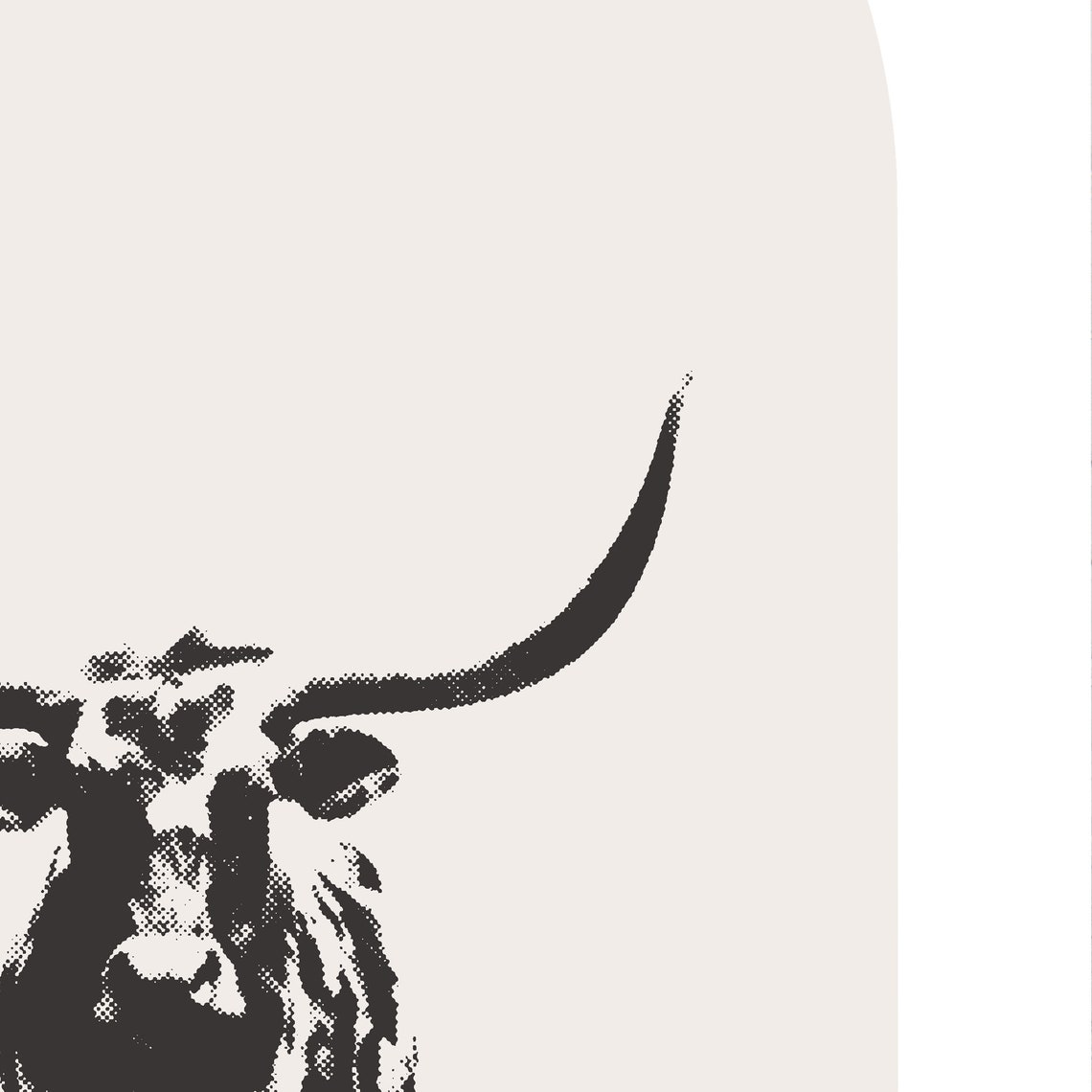 Texas Longhorn Arch, Minimalist Texas Travel Poster - Image 2