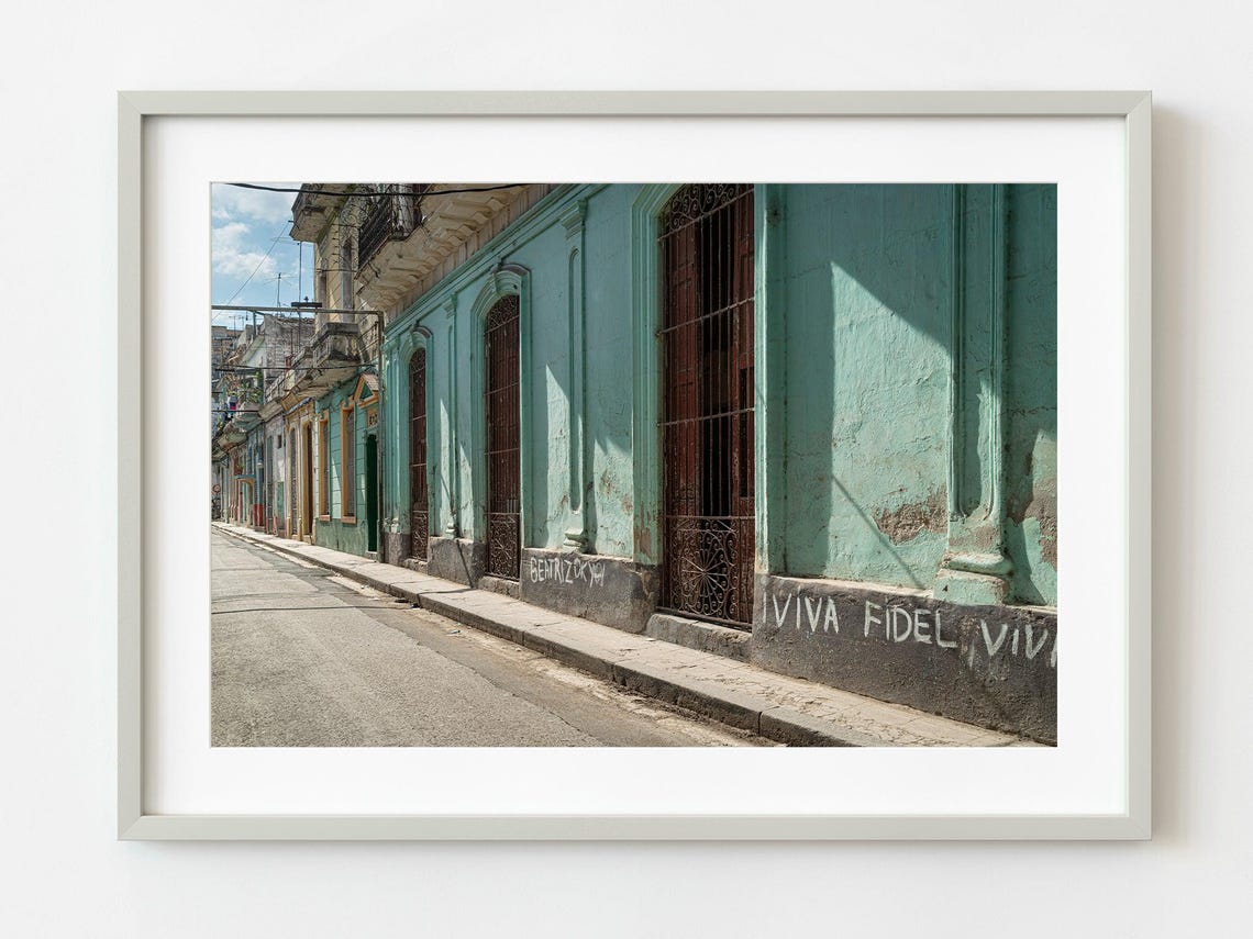 Havana Cuba Street Viva Fidel Graffiti Colonial Photo Poster