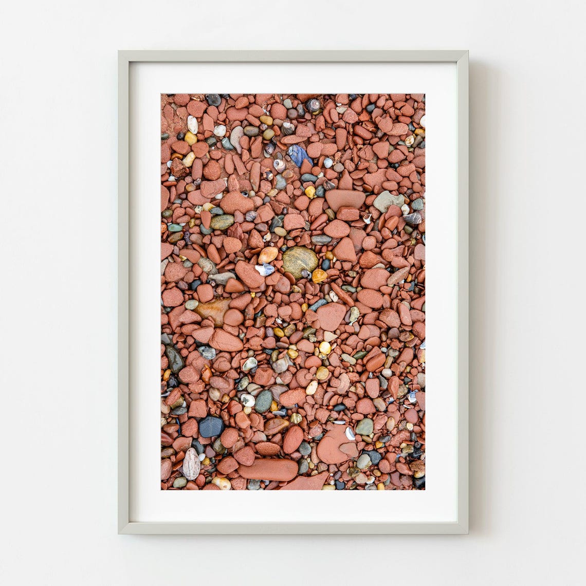 Red Pebble Beach Texture Close Up Prince Edward Island Poster