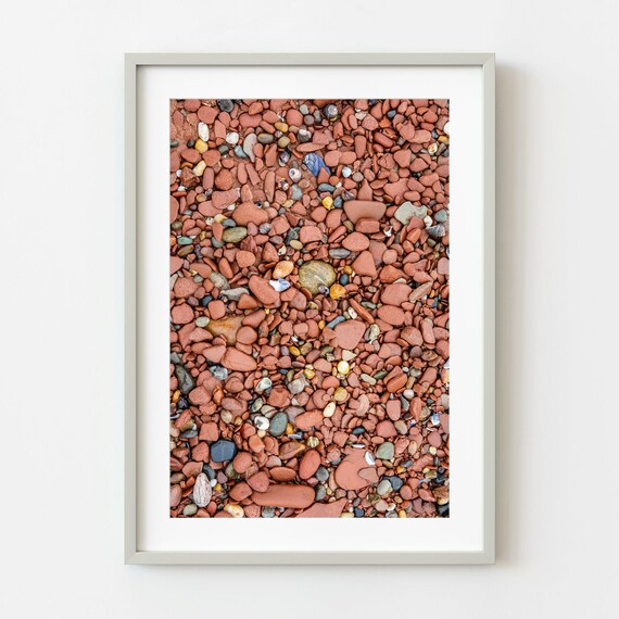 Red Pebble Beach Texture Close Up Prince Edward Island Poster