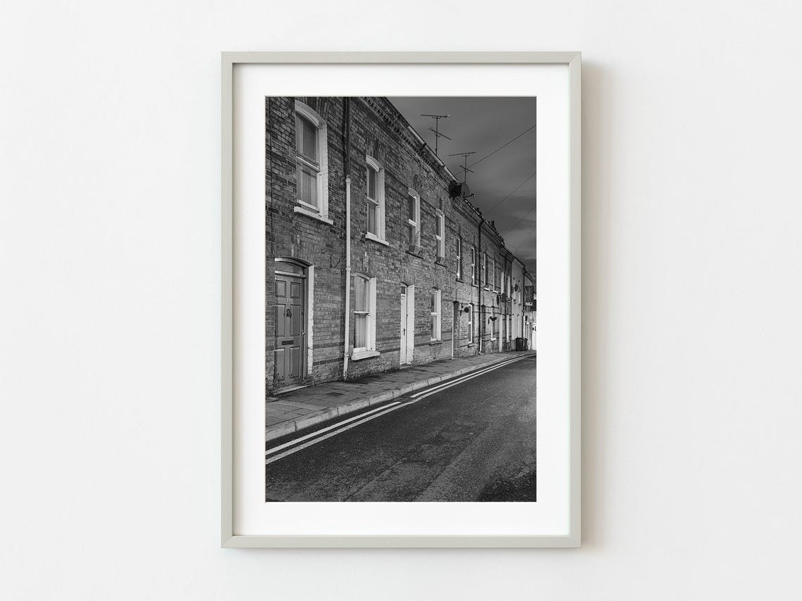 Derry Northern Ireland Terraced Brick Houses Dusk Street Poster