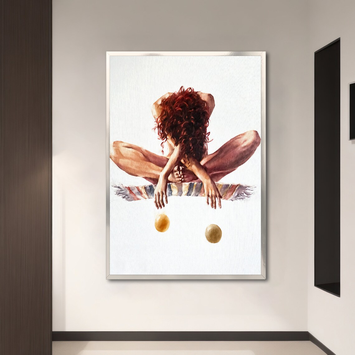 Introspective Nude Woman With Red Hair, Intimate Gift - Image 3