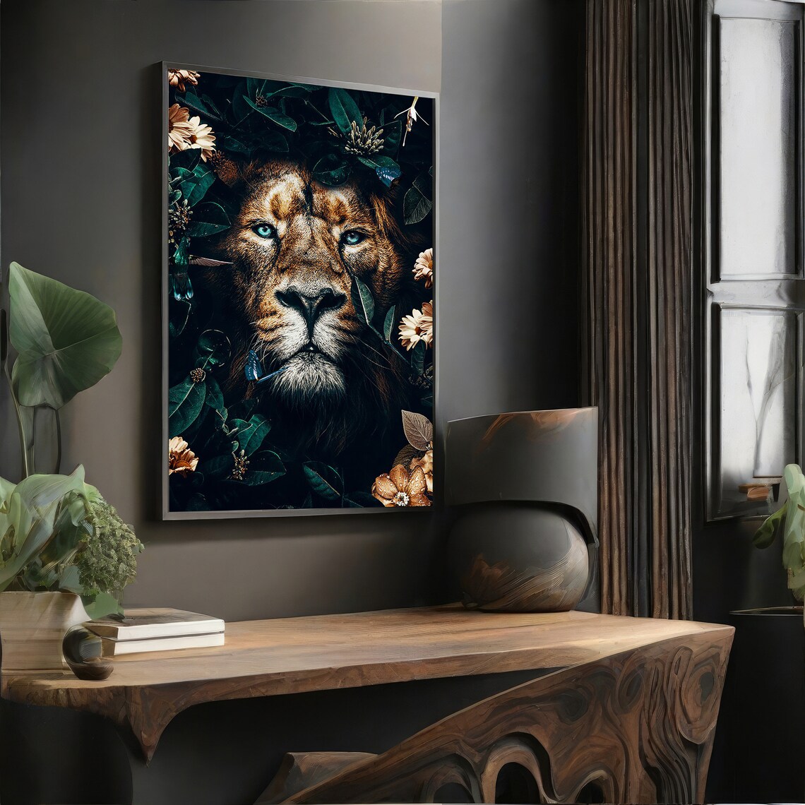 Majestic Lion In Nature, Animal Art Gift