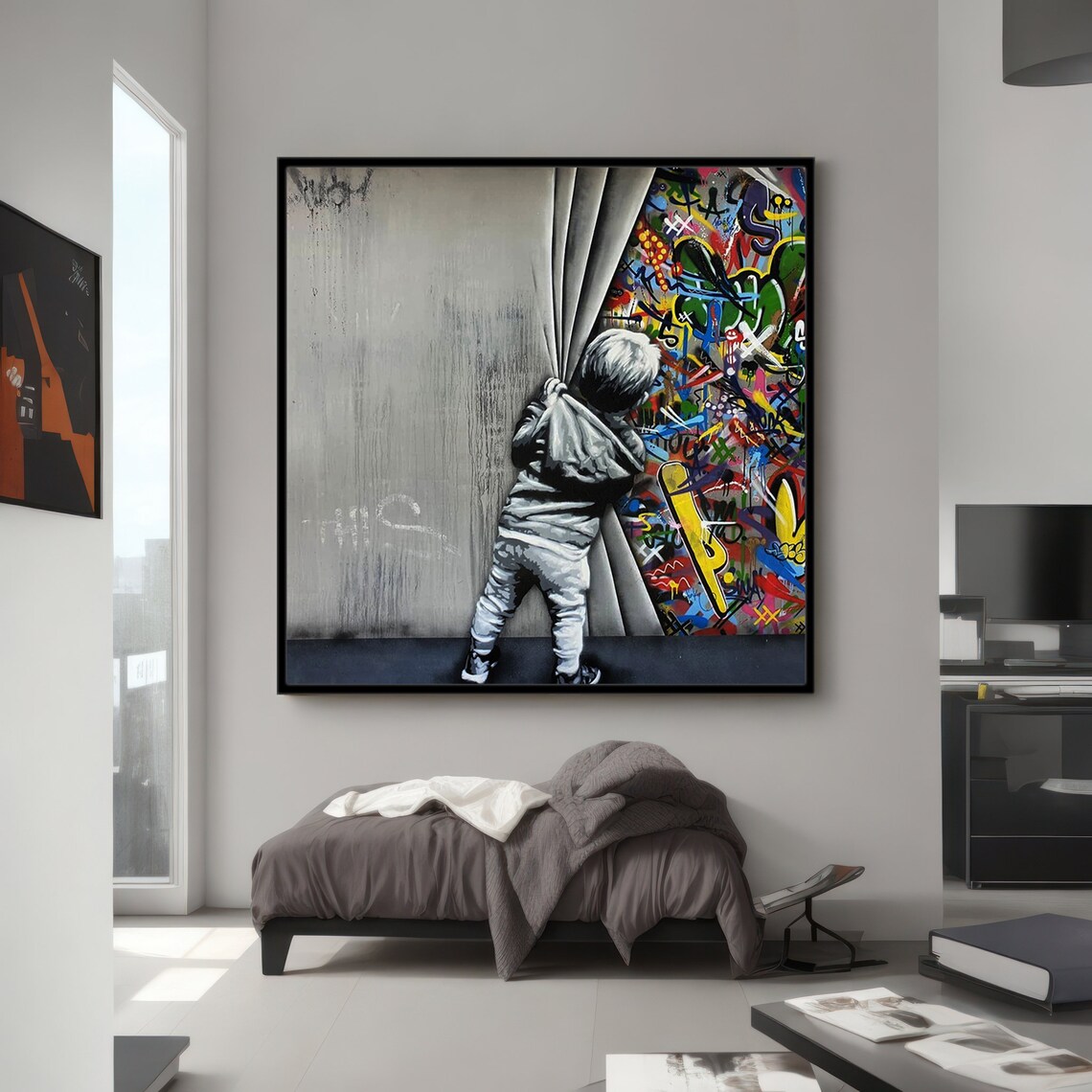 Intriguing Graffiti Child Unveiling Urban Decor - Image 4