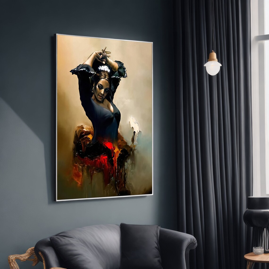 Flamenco Dancer In Motion, Ethnic Wall Art
