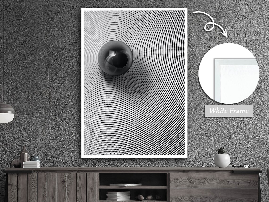 Black Holographic Background With Black Marble Ball - Image 3