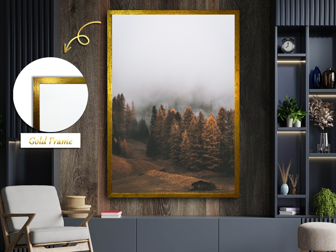 Misty Forest, Enigmatic Woods Landscape Art Print - Image 4