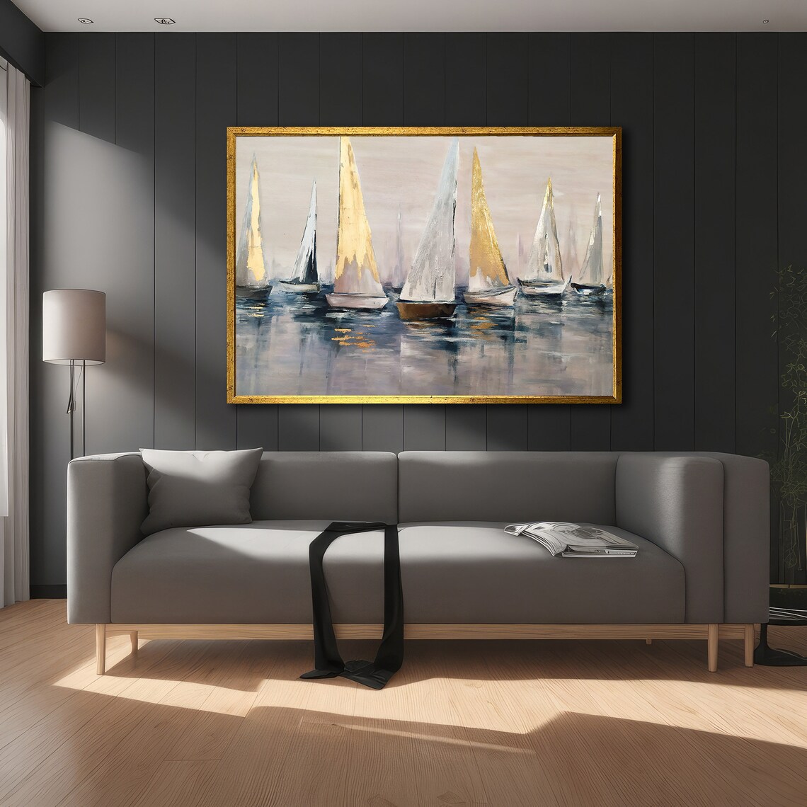 Elegant Sailboat Painting for Coastal Decor - Image 4