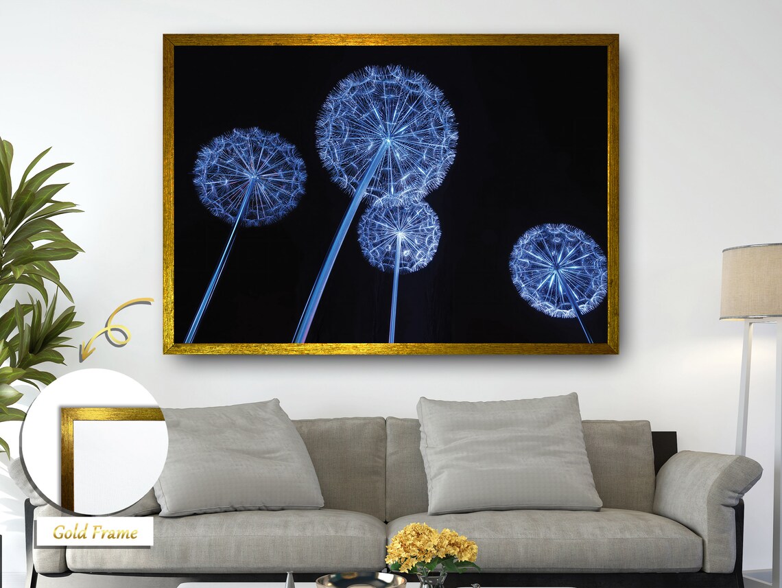 Illuminated Dandelion, Blue Glow Night Blossom - Image 5