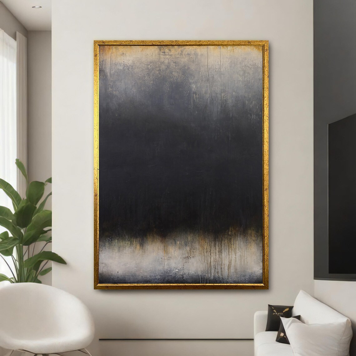 Abstract Dark Gradient Painting, Modern Home Decor - Image 5