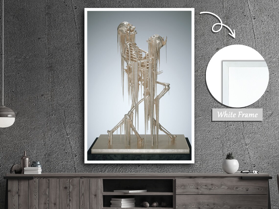 Wrapping Bronze Skeletons, Halloween Sculpture - Image 2