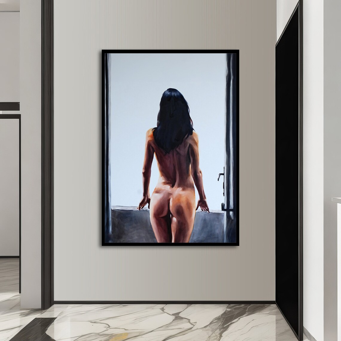 Back View Nude Woman, Sensual Elegant Art - Image 4