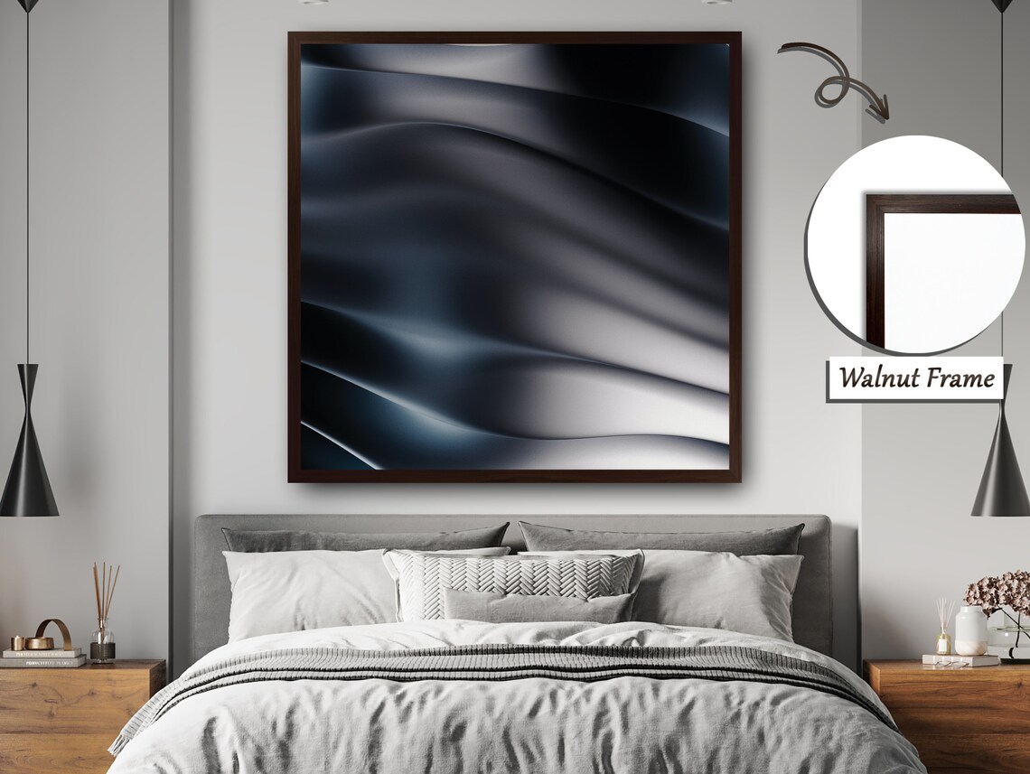 Silver Reflections Geometric Design Wall Art Print - Image 4