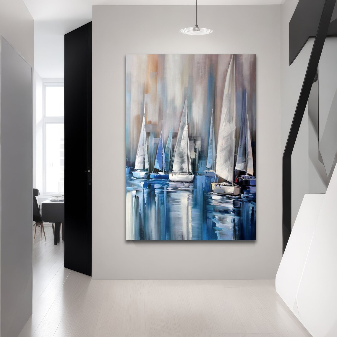 Modern Sailboat Painting, Nautical Decor Gift - Image 3