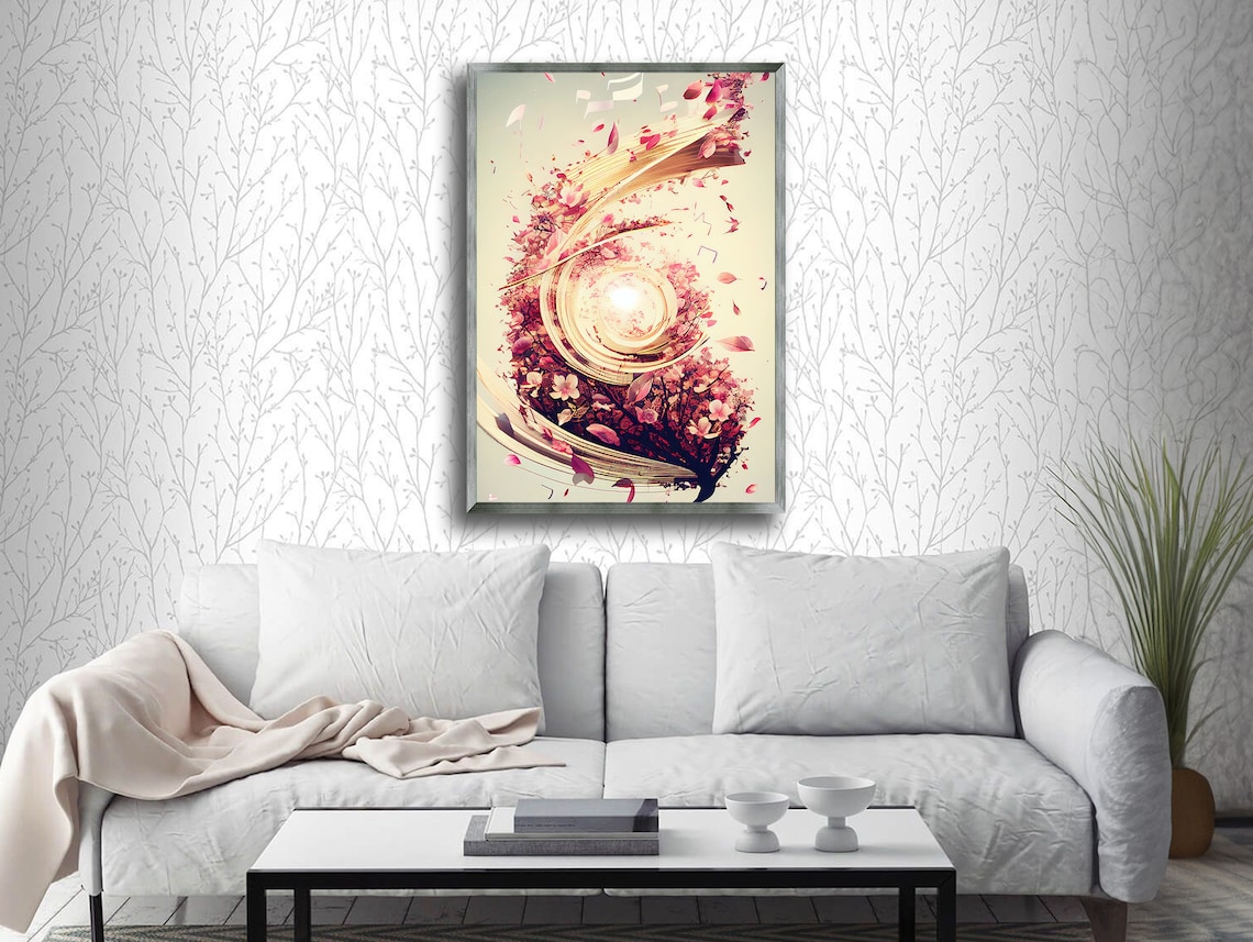 Melodic Resonance Musical Illustration, Living Room Decor - Image 4
