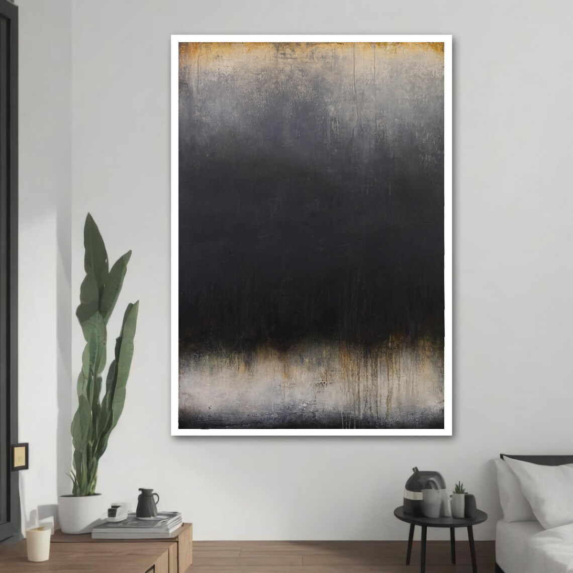 Abstract Dark Gradient Painting, Modern Home Decor - Image 2