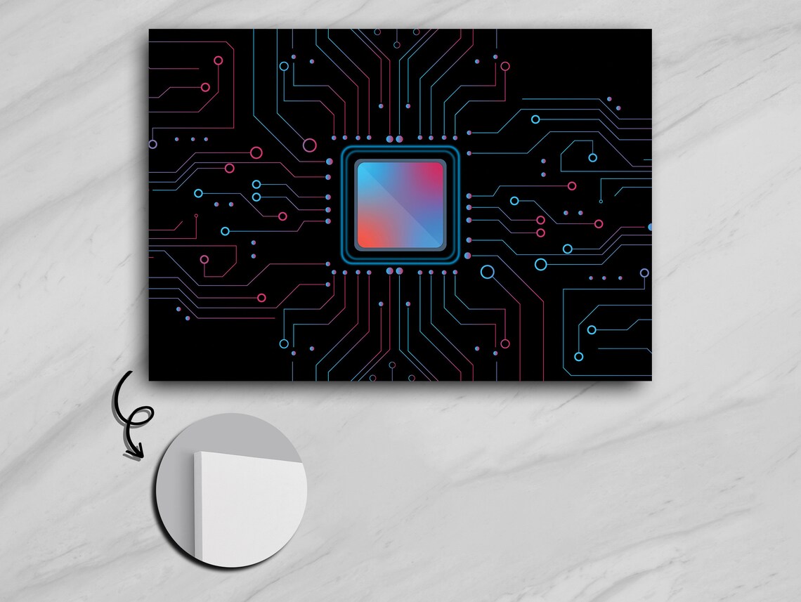 Circuitry Abstract Art, Tech Inspired Gradient Patterns - Image 5