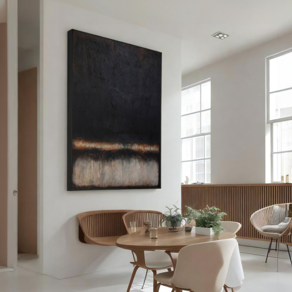 Abstract Dark Gradient Painting, Modern Art Gift