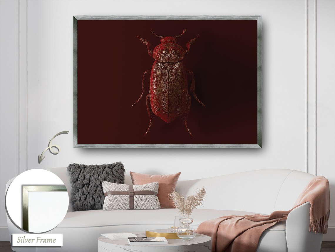 Abstract Insect, Copper Embossed Contemporary Design - Image 2