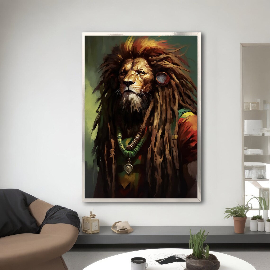 Regal Lion With Dreadlocks, Animal Enthusiast Gift - Image 3