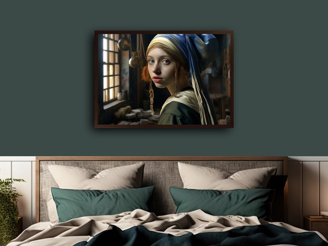 Pearl Earring Reverie, Contemporary Decor Art Print - Image 5