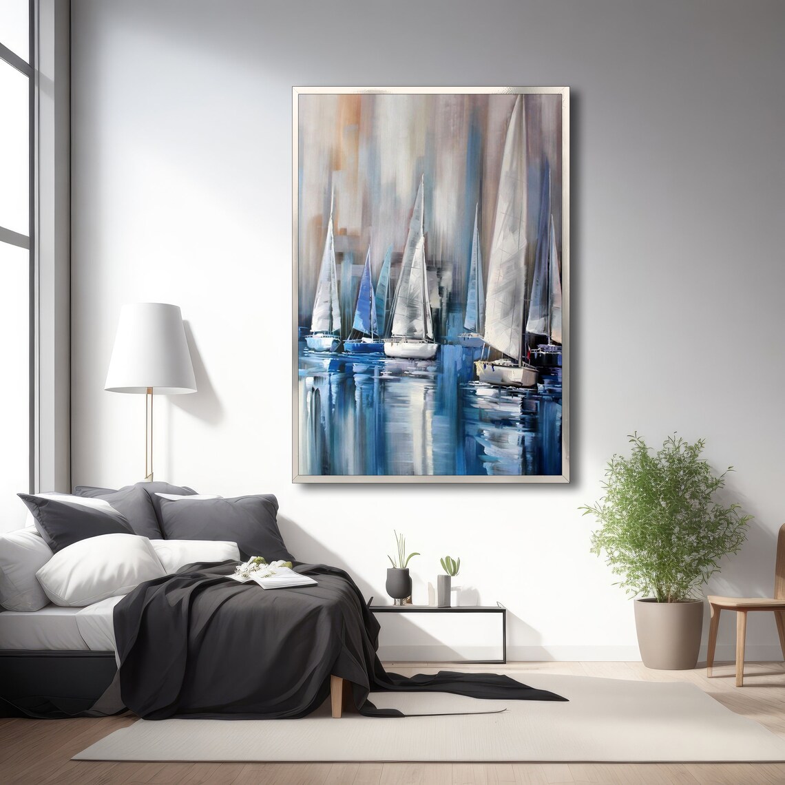 Modern Sailboat Painting, Nautical Decor Gift - Image 2